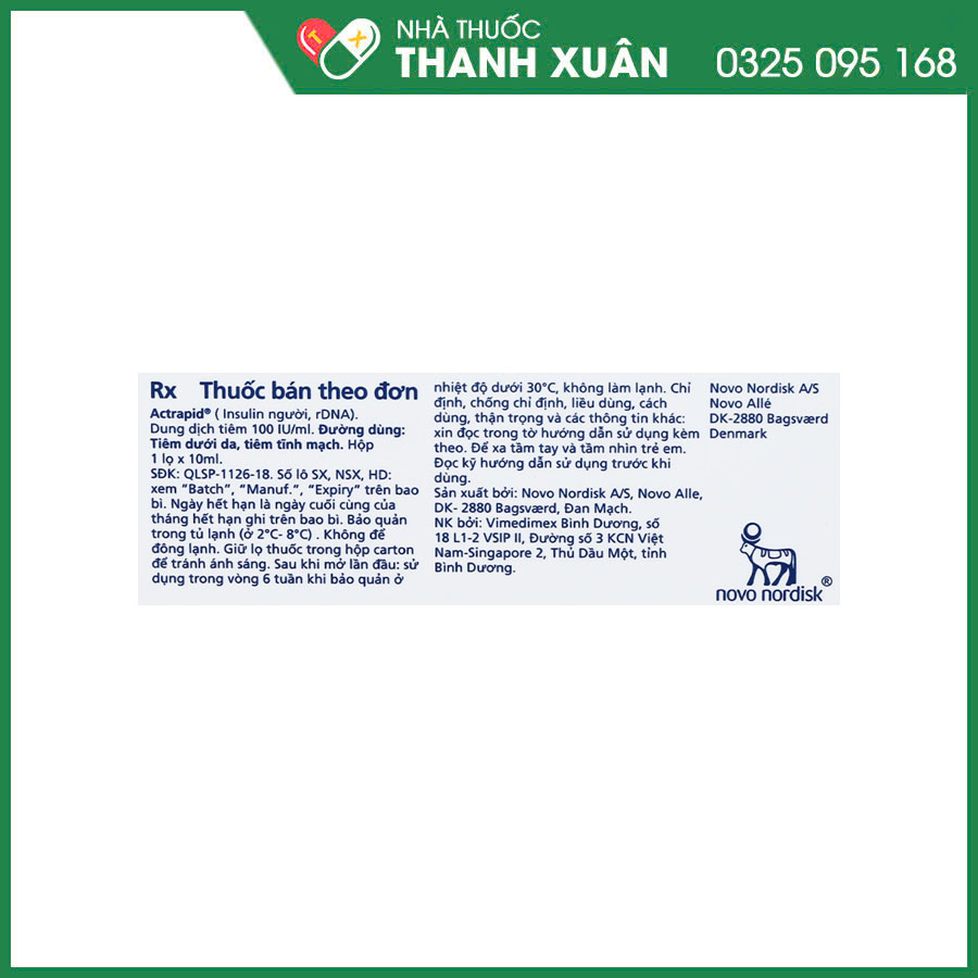 Actrapid thuốc điều trị bệnh đái tháo đường